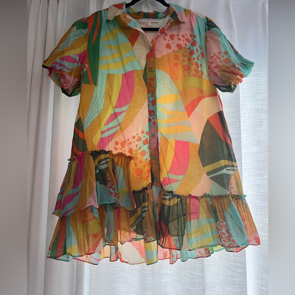 KARLIE multicolor asymmetrical dress size Large